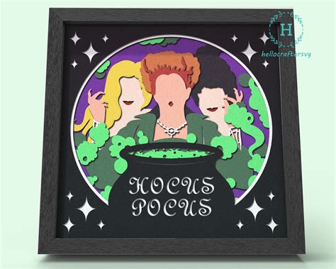 149+ Hocus Pocus Shadow Box SVG Files - Popular Shadow Box Crafters File