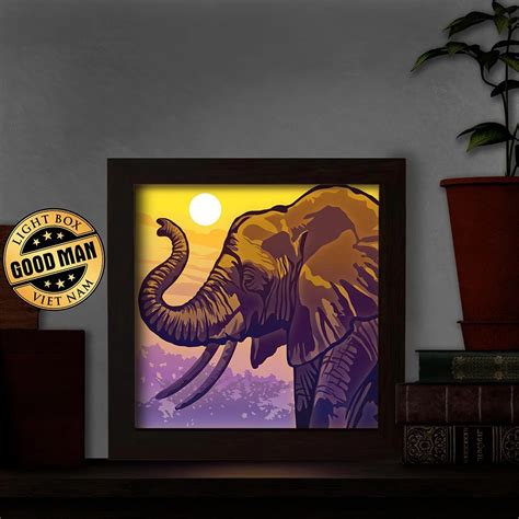 253+ Elephant Shadow Box - Shadow Box SVG Printable