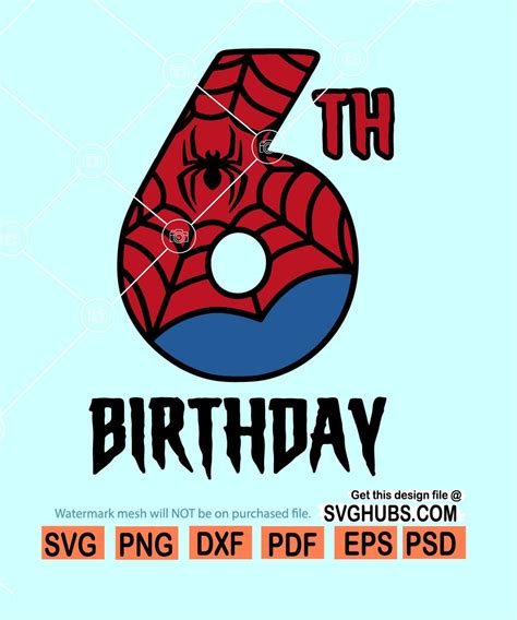 62+ Spiderman 6th Birthday SVG - Spiderman SVG Printable