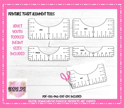 T-shirt Alignment Ruler SVG Bundles Free Download